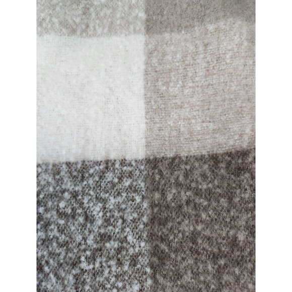 Unbranded Womens Ponco S/M Hooded Brown&Cream Plaid Quilted Accents Zip-up - Picture 8 of 10